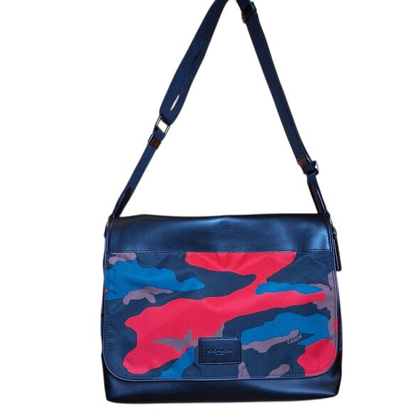 Coach signature flap messenger crossbody bag camouflage colorful large size - Picture 12 of 12